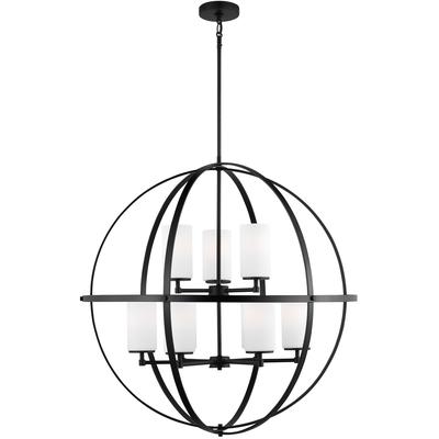 Generation Lighting - Alturas Nine-Light Chandelier - Midnight Black - 3124609-112