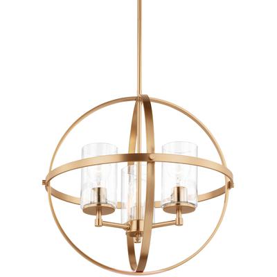 Generation Lighting - Alturas Three-Light Chandelier - Satin Brass - 3124673-848