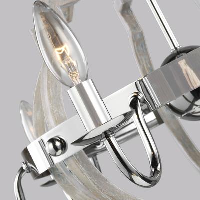 Generation Lighting - Socorro 6-Light Chandelier - Washed Pine/Chrome - 3124906EN-872