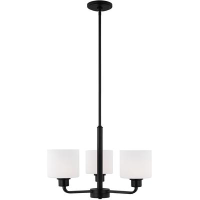 Generation Lighting - Canfield Three-Light Chandelier - Midnight Black - 3128803-112