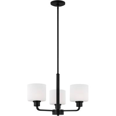 Generation Lighting - Canfield Three-Light Chandelier - Midnight Black - 3128803-112