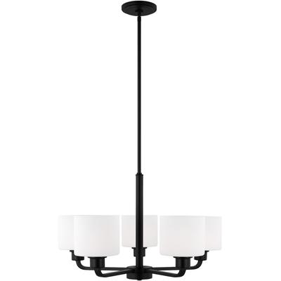 Generation Lighting - Canfield Five-Light Chandelier - Midnight Black - 3128805-112