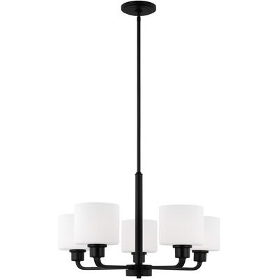 Generation Lighting - Canfield Five-Light Chandelier - Midnight Black - 3128805-112