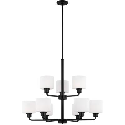 Generation Lighting - Canfield Nine-Light Chandelier - Midnight Black - 3128809-112