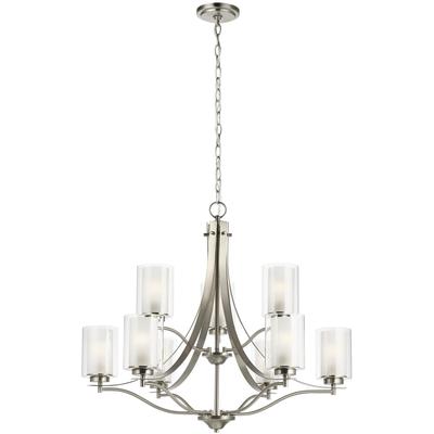 Generation Lighting - Elmwood Park 9-Light Chandelier - Brushed Nickel - 3137309-962