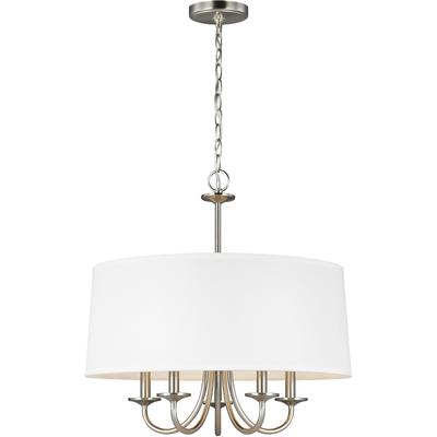 Generation Lighting - Seville 5-Light Shade Chandelier - Brushed Nickel - 3320205-962