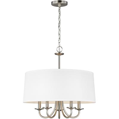 Generation Lighting - Seville 5-Light Shade Chandelier - Brushed Nickel - 3320205EN-962