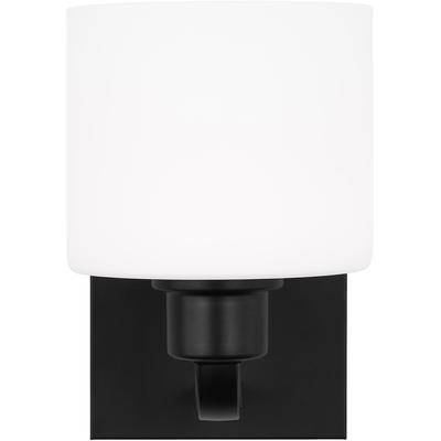 Generation Lighting - Canfield One-Light Wall/Bathroom Sconce - Midnight Black - 4128801-112