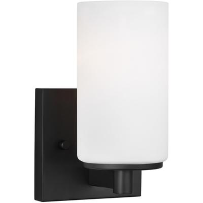 Generation Lighting - Hettinger One-Light Wall/Bathroom Sconce - Midnight Black - 4139101-112