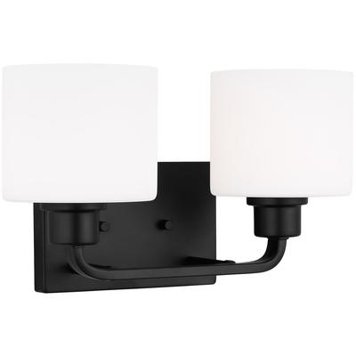 Generation Lighting - Canfield Two-Light LED Bathroom Fixture - Midnight Black - 4428802EN3-112