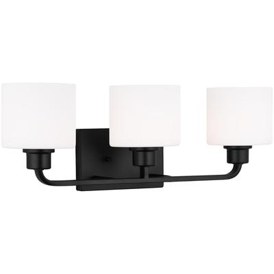 Generation Lighting - Canfield Three-Light LED Bathroom Fixture - Midnight Black - 4428803EN3-112