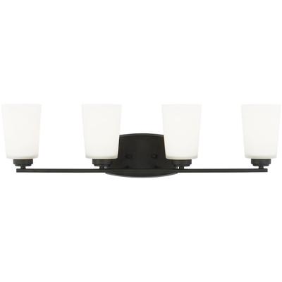 Generation Lighting - Franport 4-Light LED Wall/Bath Fixture - Midnight Black - 4428904EN3-112