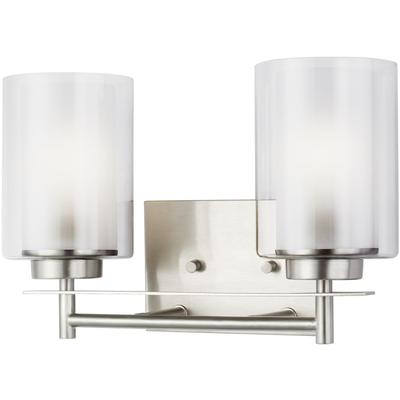 Generation Lighting - Elmwood Park 2-Light Bath Fixture - Brushed Nickel - 4437302EN3-962