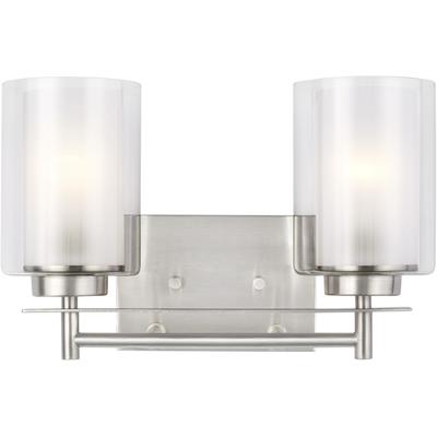 Generation Lighting - Elmwood Park 2-Light Bath Fixture - Brushed Nickel - 4437302EN3-962