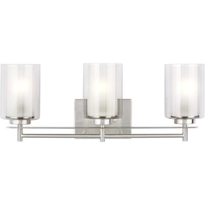 Generation Lighting - Elmwood Park 3-Light Bath Fixture - Brushed Nickel - 4437303EN3-962