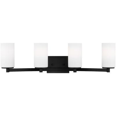 Generation Lighting - Hettinger Four-Light LED Bathroom Fixture - Midnight Black - 4439104EN3-112