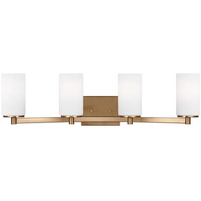 Generation Lighting - Hettinger Four-Light LED Bathroom Fixture - Satin Brass - 4439104EN3-848