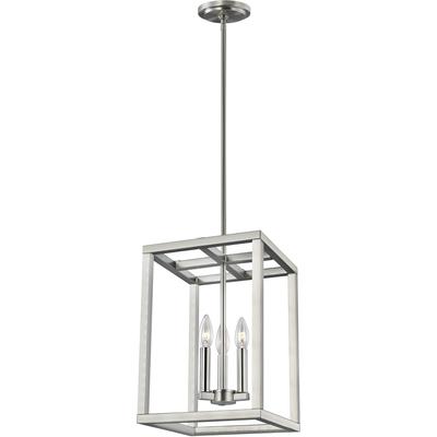 Generation Lighting - Moffet Street 3-Light Hall/Foyer Fixture - Brushed Nickel - 5134503-962