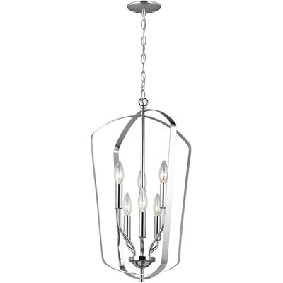 Generation Lighting - Romee Large 6-Light Hall/Foyer Fixture - Chrome - 5134906-05