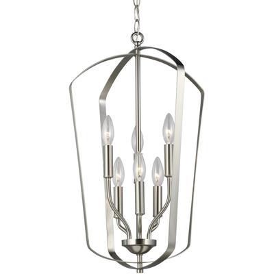 Generation Lighting - Romee Large 6-Light Hall/Foyer Fixture - Brushed Nickel - 5134906-962