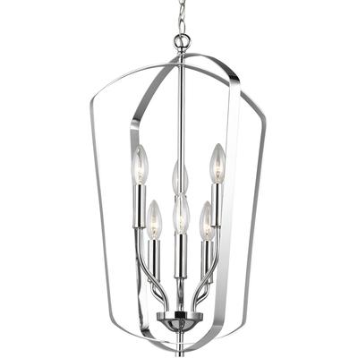 Generation Lighting - Romee Large 6-Light Hall/Foyer Fixture - Chrome - 5134906EN-05