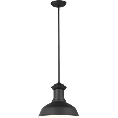 Generation Lighting - Fredricksburg 1-Light LED Outdoor Pendant - Black - 6247701EN3-12