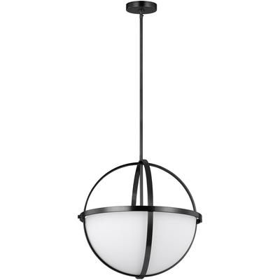 Generation Lighting - Alturas Three-Light LED Pendant - Midnight Black - 6624603EN3-112