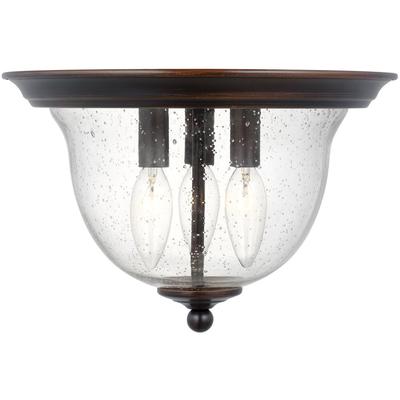 Generation Lighting - Belton 3-Light Ceiling Flush Mount - Bronze - 7514503EN-710