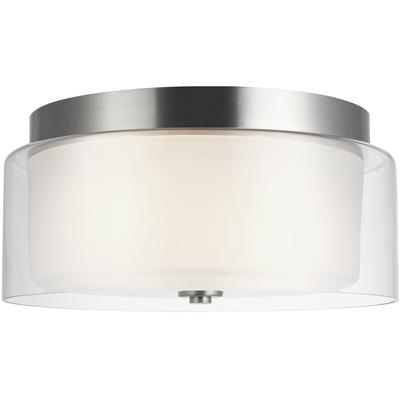 Generation Lighting - Elmwood Park 2-Light Ceiling Flush Mount - Brushed Nickel - 7537302EN3-962