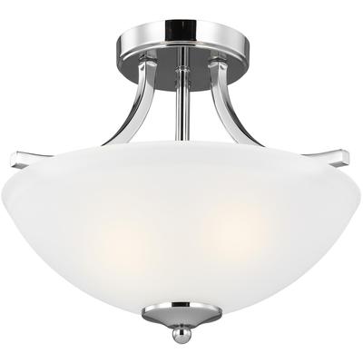 Generation Lighting - Geary Small Two-Light LED Semi-Flush Convertible Pendant - Chrome - 7716502EN3-05