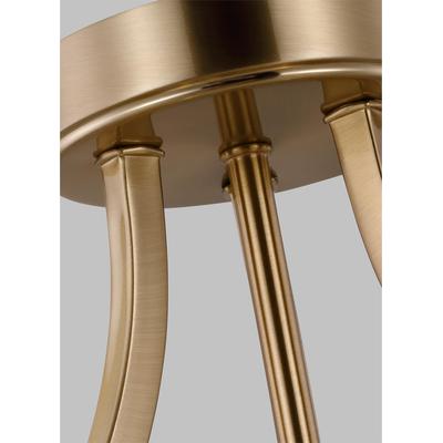 Generation Lighting - Geary Medium Three-Light LED Semi-Flush Convertible Pendant - Satin Brass - 7716503EN3-848