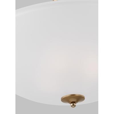 Generation Lighting - Geary Large Four-Light LED Semi-Flush Convertible Pendant - Satin Brass - 7716504EN3-848