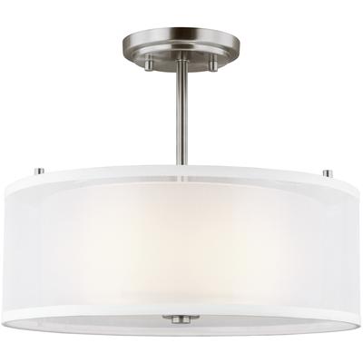 Generation Lighting - Elmwood Park 2-Light Semi-Flush Mount - Brushed Nickel - 7737302EN3-962