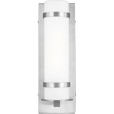 Generation Lighting - Alban Small 1-Light Outdoor Wall Lantern - Satin Aluminum - 8518301-04