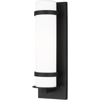 Generation Lighting - Alban Small 1-Light LED Outdoor Wall Lantern - Black - 8518301EN3-12