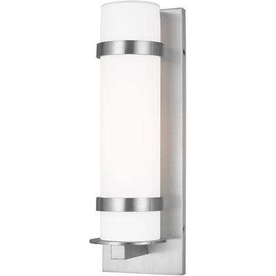 Generation Lighting - Alban Medium 1-Light LED Outdoor Wall Lantern - Satin Aluminum - 8618301EN3-04