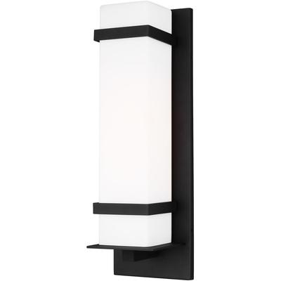 Generation Lighting - Alban Large 1-Light Outdoor Wall Lantern - Black - 8720701-12