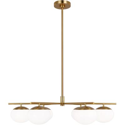 Generation Lighting Designers - Lune Large 6-Light Chandelier - Burnished Brass - EC1246BBS