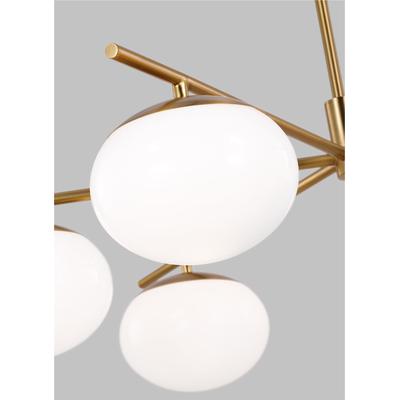 Generation Lighting Designers - Lune Large 6-Light Chandelier - Burnished Brass - EC1246BBS