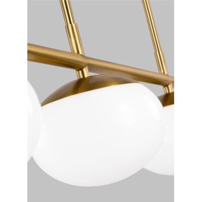 Generation Lighting Designers - Lune Large 6-Light Linear Chandelier - Burnished Brass - EC1276BBS