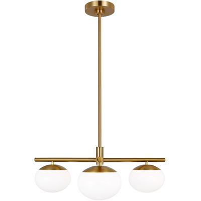 Generation Lighting Designers - Lune 3-Light Semi-Flush Mount - Burnished Brass - EF1063BBS