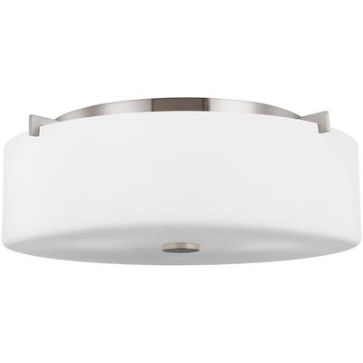 Generation Lighting - Sunset Drive Large 3-Light Flush Mount - Brushed Steel - FM312BS