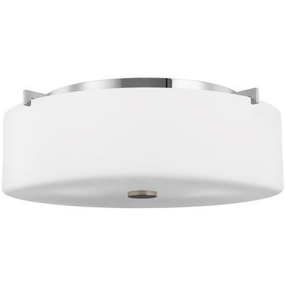 Generation Lighting - Sunset Drive Large 3-Light Flush Mount - Chrome - FM312CH