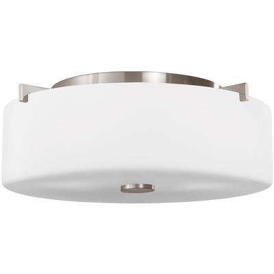 Generation Lighting - Sunset Drive Small 2-Light Flush Mount - Brushed Steel - FM313BS