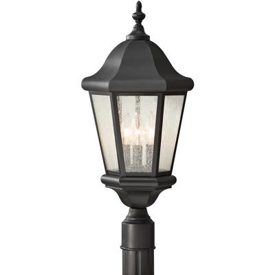 Generation Lighting - Martinsville 3-Light Outdoor Post Lantern - Black - OL5907BK