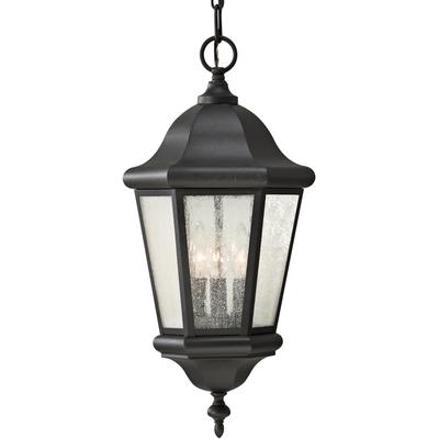 Generation Lighting - Martinsville 3-Light Outdoor Pendant Lantern - Black - OL5911BK