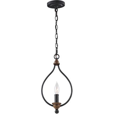 Generation Lighting - Hartsville 1-Light Mini-Pendant - Dark Weathered Zinc/Weathered Oak - P1341DWZ/WO