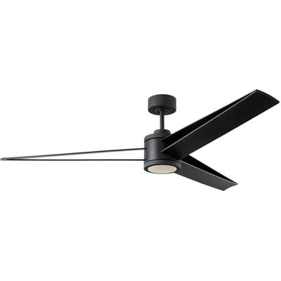 Generation Lighting Fans - Armstrong 60" Indoor/Outdoor LED Ceiling Fan - Midnight Black - 3AMR60MBKD