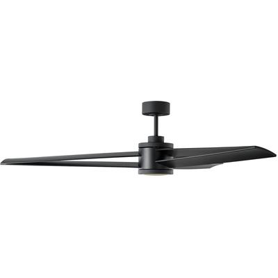 Generation Lighting Fans - Armstrong 60" Indoor/Outdoor LED Ceiling Fan - Midnight Black - 3AMR60MBKD