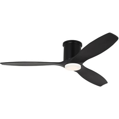 Generation Lighting Fans - Collins 52" Indoor/Outdoor LED Ceiling Fan - Midnight Black - 3CNHSM52MBKMBKD